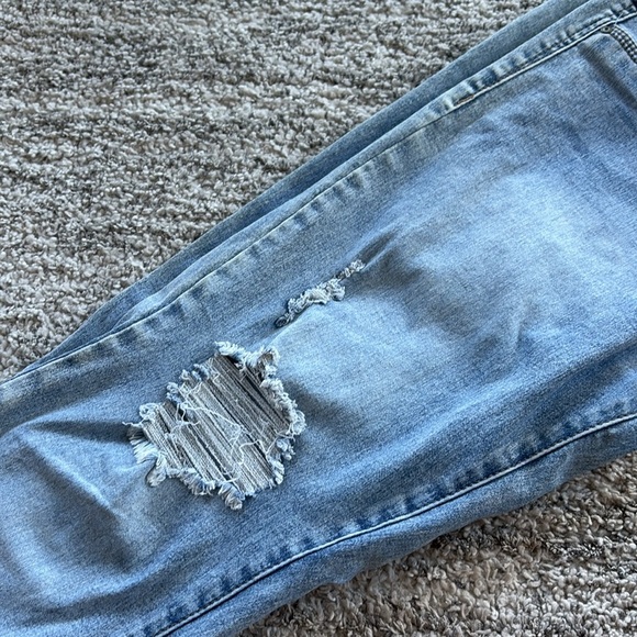 Light Blue Distressed Women's Jeans - Picture 6 of 8